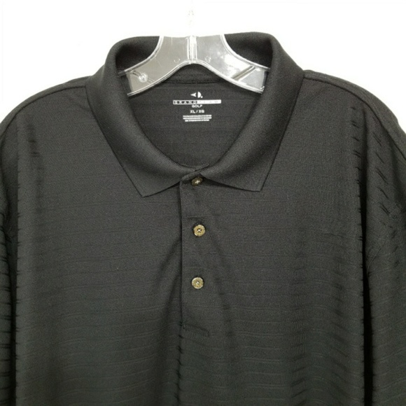 Grand Slam Men's Black Textured Golf Shirt - Picture 3 of 5
